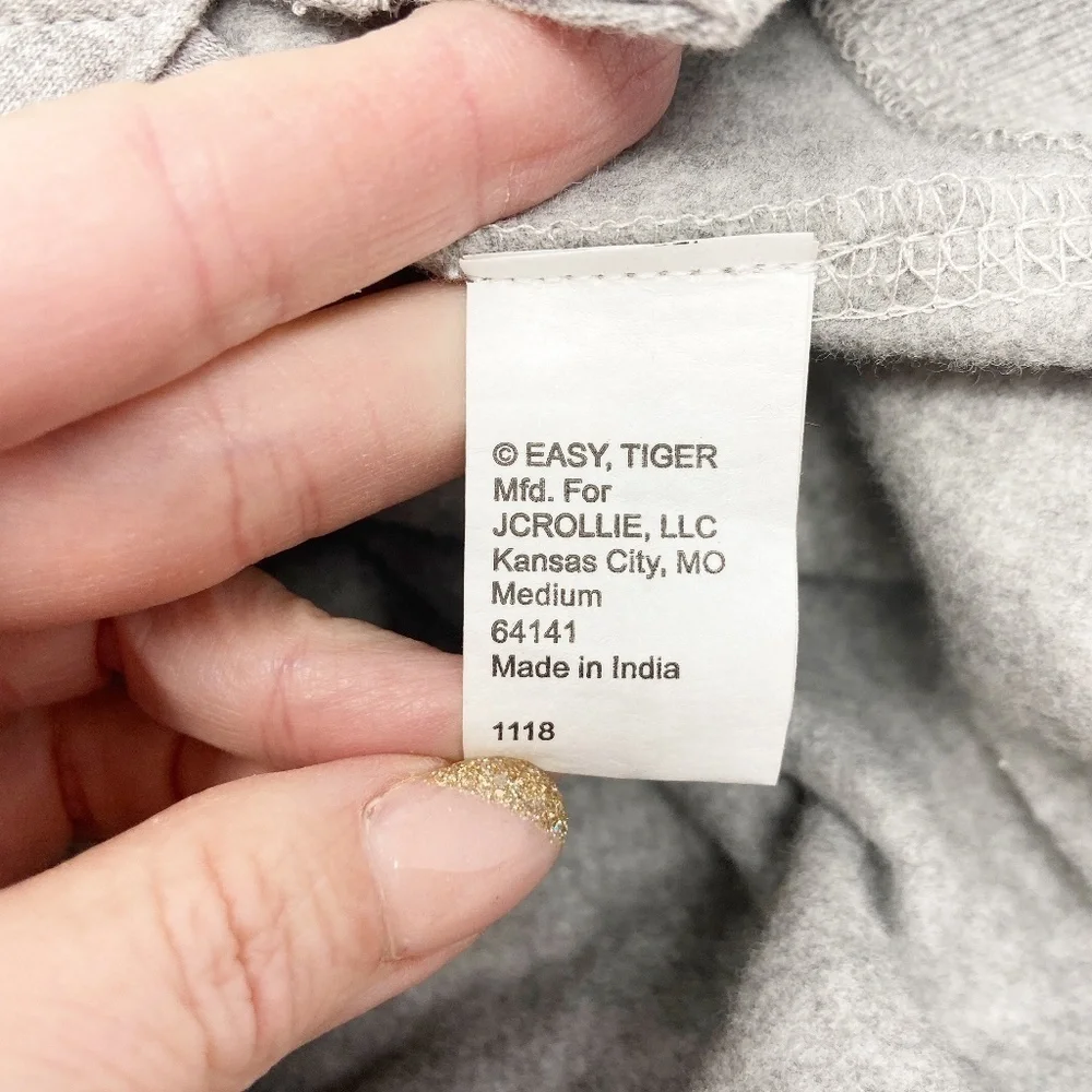 EASY TIGER | Graphic Dog Hoodie Grey Fleece Medium